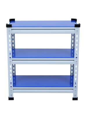 Mil-Nil Boltless Prime CRC Sheet 26x24x12 Inch Multipurpose Storage Business and Industrial Rack with 3 Shelves 22 Gauge (Blue)