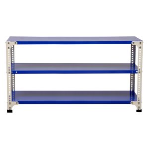 Mil-Nil Prime CRC Sheet 3 Shelf 22 Gauge Multipurpose Slotted Angle Rack | Adjustable Shelf Hight Powder Coated Rack for Home & Kitchen (24x47x12 Inch Blue/White) 16 Gauge Angles