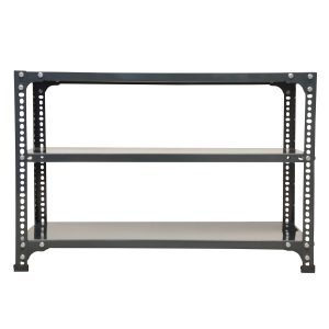 Mil-Nil Prime CRC Sheet 3 Shelf 22 Gauge Multipurpose Slotted Angle Rack | Adjustable Shelf Hight Rack for Home & Kitchen (24x36x12 Inch, 9 Kg, Grey) 16 Gauge Angles