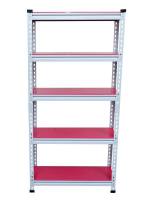 Mil-Nil Boltless Prime CRC Sheet 64x32x12 Inch Multipurpose Storage Rack with 5 Shelves 18 Gauge_Pink