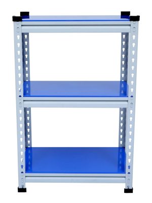Mil-Nil Boltless Prime CRC Sheet 36x24x15 Inch Multipurpose Storage Business and Industrial Rack with 3 Shelves 22 Gauge (Blue)