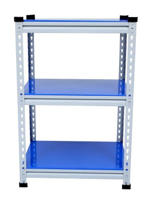 Mil-Nil Boltless Prime CRC Sheet 36x24x18 Inch Multipurpose Storage Rack with 3 Shelves 20 Gauge (Blue)