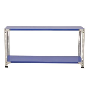 Mil-Nil Prime CRC Sheet 2 Shelf 24 Gauge Multipurpose Slotted Angle Rack, Powder Coated Rack for Home & Kitchen (24x47x12 Inch, 7.8 Kg, Blue/White) 16 Gauge Angles