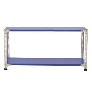 Mil-Nil Prime CRC Sheet 2 Shelf 22 Gauge Multipurpose Slotted Angle Rack | Adjustable Shelf Hight Powder Coated Rack for Home & Kitchen (24x47x12 Inch, 8.2 Kg, Blue/White) 16 Gauge Angles