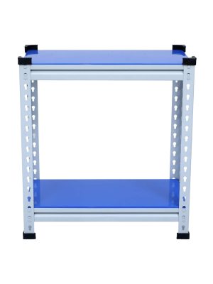Mil-Nil Boltless Prime CRC Sheet 26x24x12 Inch Multipurpose Storage Business and Industrial Rack with 2 Shelves 22 Gauge_Blue