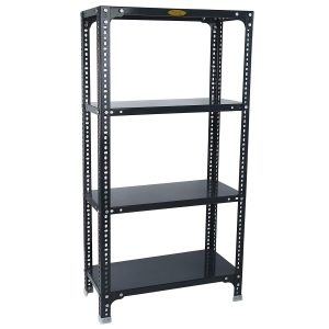 Mil-Nil Prime CRC Sheet 4 Shelf Multipurpose Slotted Angle Rack, 48 x 24 x 12 Inch (48 x 24 x 12, Grey) 16 Gauge Angles