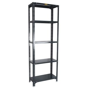 Mil-Nil Prime CRC Sheet 5 Shelf Multipurpose Slotted Angle Rack, 72 x 24 x 12 Inch, 22 Gauge (Grey) 16 Gauge Angles