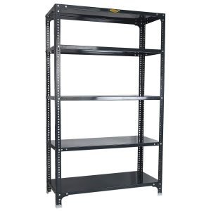 Mil-Nil Prime CRC Sheet 5 Shelf Multipurpose Slotted Angle Rack, 60 x 36 x 15 Inch, 18 Gauge (Grey) 14 Gauge Angles