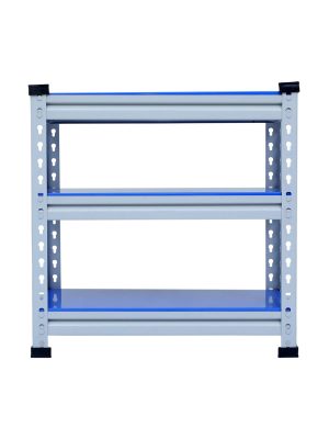 Mil-Nil Boltless Prime CRC Sheet 24x24x12 Inch Multipurpose Storage Business and Industrial Rack with 3 Shelves 22 Gauge (Blue)