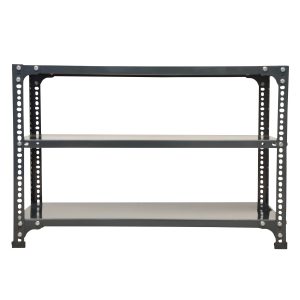 Mil-Nil PRIME CRC SHEET 3 Shelf 24 Gauge Multipurpose Slotted Angle Rack | Adjustable Shelf Hight Rack for Home & Kitchen (24x36x12 Inch, 8.1 Kg, Grey) 16 Gauge Angles