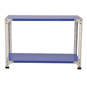Mil-Nil Prime CRC Sheet 2 Shelf 22 Gauge Multipurpose Slotted Angle Rack | Adjustable Shelf Hight Powder Coated Rack for Home & Kitchen (24x36x12 Inch, 7 Kg, Blue/White) 16 Gauge Angles