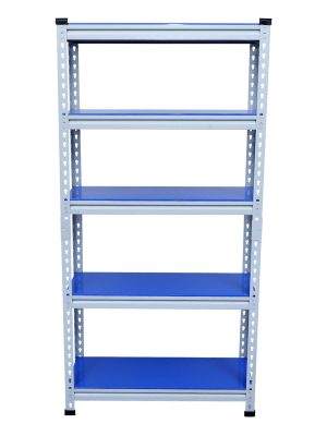 Mil-Nil Boltless Prime CRC Sheet 64x32x12 Inch Multipurpose Storage Business and Industrial Rack with 5 Shelves 22 Gauge_Blue