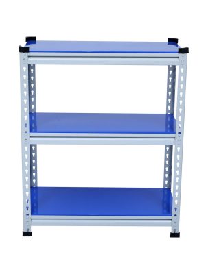 Mil-Nil Boltless Prime CRC Sheet 36x30x15 Inch Multipurpose Storage Business and Industrial Rack with 3 Shelves 22 Gauge (Blue)
