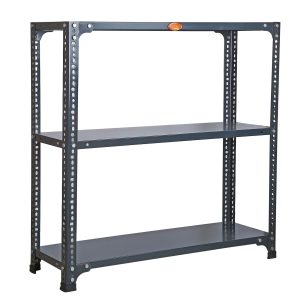 Mil-Nil Prime CRC Sheet 3 Shelf Multipurpose Space Saving Storage Rack, 36 x 36 x 12 Inch, 20 Gauge (Grey) 14 Gauge Angles