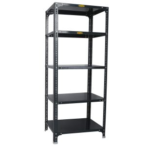 Mil-Nil Prime CRC Sheet 60X30X18 Inch Multipurpose Storage, Adjustable Shelf, Slotted Angle Rack with 5 Shelves 22 Gauge_Grey 16 Gauge Angles