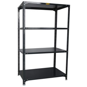 Mil-Nil Prime CRC Sheet 4 Shelf Multipurpose Slotted Angle Rack, 60 x 36 x 24 Inch, 18 Gauge (Grey) 14 Gauge Angles