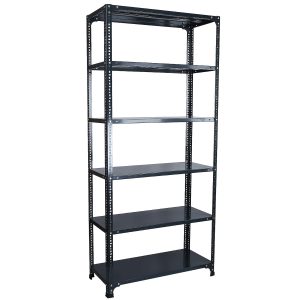 Mil-Nil Prime CRC Sheet 72X36X15 Inch Multipurpose Storage, Adjustable Shelf, Slotted Angle Rack with 6 Shelves 20 Gauge_Grey 14 Gauge Angles
