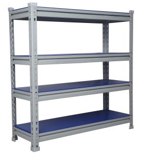Mil-Nil Prime CRC Sheet 4 Shelf Glossy Powder Coating Multipurpose Boltless Rack, 36 x 36 x 12 Inch, Blue 22 Gauge
