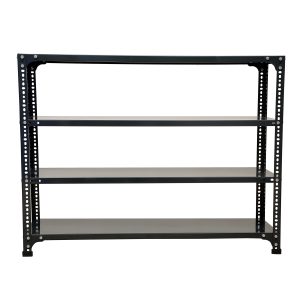 Mil-Nil Prime CRC Sheet 4 Shelf 24 Gauge Multipurpose Slotted Angle Rack | Adjustable Shelf Hight Rack for Home & Kitchen (36x47x12 Inch, 13.6 Kg, Grey) 16 Gauge Angles