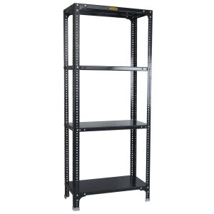 Mil-Nil Prime CRC Sheet 60X30X12 Inch Multipurpose Storage, Adjustable Shelf, Slotted Angle Rack with 4 Shelves 22 Gauge_Grey 16 Gauge Angles