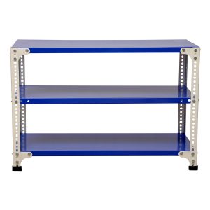 Mil-Nil Prime CRC Sheet 3 Shelf 22 Gauge Multipurpose Slotted Angle Rack | Adjustable Shelf Hight Powder Coated Rack for Home & Kitchen (24x36x12 Inch, 9 Kg, Blue/White) 16 Gauge Angles