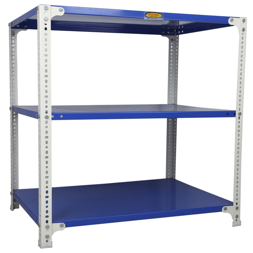 Mil-Nil Prime CRC Sheet 3 Shelf Multipurpose Slotted Angle Rack, 36 x ...