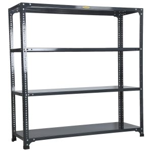 Mil-Nil Prime CRC Sheet 4 Shelf Multipurpose Slotted Angle Rack, 48 x 47 x 15 Inch, 18 Gauge (Grey) 14 Gauge Angles