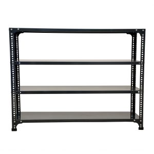 Mil-Nil Prime CRC Sheet 4 Shelf 24 Gauge Multipurpose Slotted Angle Rack | Adjustable Shelf Hight for Home & Kitchen 18 Gauge Angle (36X47X12 inches, 13 Kg, Grey)