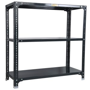 Mil-Nil Prime CRC Sheet 3 Shelf Multipurpose Slotted Angle Rack, 36 x 36 x 15 Inch, 24 Gauge (Grey) 16 Gauge Angles