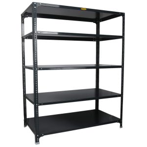 Mil-Nil Prime CRC Sheet 5 Shelf Multipurpose Slotted Angle Rack, 60 x 47 x 24 Inch, 18 Gauge (Grey) 14 Gauge Angles