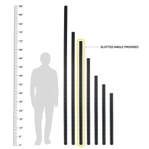Mil-Nil HR 12 Piece 72 inch Slotted Angle DA Grey 14 Gauge (Powder Coating)
