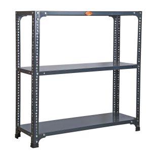 Mil-Nil Prime CRC Sheet 3 Shelf Multipurpose Space Saving Storage Rack, 36 x 36 x 12 Inch, 18 Gauge (Grey) 14 Gauge Angles