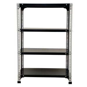 Mil-Nil Prime CRC Sheet 4 Shelf 24 Gauge Multipurpose Slotted Angle Rack | Adjustable Shelf Hight Rack for Home & Kitchen (36x24x12 Inch, 9.4 Kg, Grey/Havels) 16 Gauge Agles