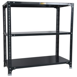 Mil-Nil Prime CRC Sheet 3 Shelf Multipurpose Slotted Angle Rack, 36 x 36 x 18 Inch, 18 Gauge (Grey) 14 Gauge Angles