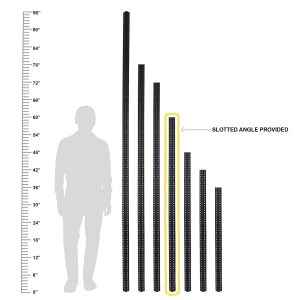 Mil-Nil HR 12 Piece 60 inch Slotted Angle DA Grey 14 Gauge, Glossy (Powder Coating)