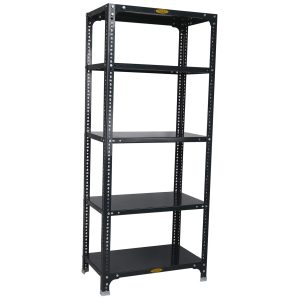 Mil-Nil Prime CRC Sheet 60X30X15 Inch Multipurpose Storage, Adjustable Shelf, Slotted Angle Rack with 5 Shelves 22 Gauge_Grey 16 Gauge Angles