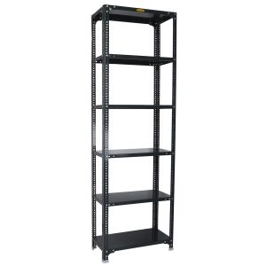 Mil-Nil Prime CRC Sheet 72X24X12 Inch Multipurpose Storage, Adjustable Shelf, Slotted Angle Rack with 6 Shelves 22 Gauge_Grey 16 Gauge Angles