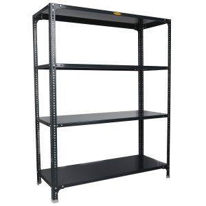 Mil-Nil Prime CRC Sheet 4 Shelf Multipurpose Slotted Angle Rack, 60 x 47 x 18 Inch, 18 Gauge (Grey) 14 Gauge Angles