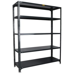 Mil-Nil Prime CRC Sheet 5 Shelf Multipurpose Slotted Angle Rack, 60 x 47 x 15 Inch, 18 Gauge (Grey) 14 Gauge Angles
