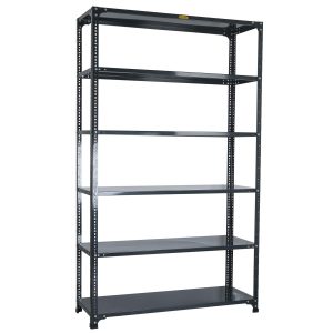 Mil-Nil Prime CRC Sheet 72X47X15 Inch Multipurpose Storage, Adjustable Shelf, Slotted Angle Rack with 6 Shelves 22 Gauge_Grey 16 Gauge Angles