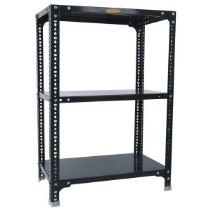 Mil-Nil Prime CRC Sheet 3 Shelf Multipurpose Slotted Angle Rack, 36 x 24 x 15 Inch (Grey) 16 Gauge Angles