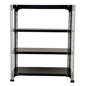 Mil-Nil Prime CRC Sheet 4 Shelf 24 Gauge Multipurpose Slotted Angle Rack | Adjustable Shelf Hight Rack for Home & Kitchen (36x30x12 Inch, 10.4 Kg, Grey/Havels)