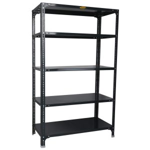 Mil-Nil Prime CRC Sheet 5 Shelf Multipurpose Slotted Angle Rack, 60 x 36 x 18 Inch, 20 Gauge (Grey) 14 Gauge Angles