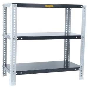 Mil-Nil Prime CRC Sheet 3 Shelf Multipurpose Slotted Angle Rack, 24 x 24 x 12 Inch, 24 Gauge [Grey/Havels(Powder Coating)] 16 Gauge Angles