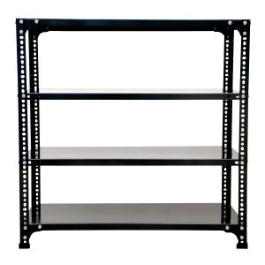 Mil-Nil Prime CRC Sheet 4 Shelf 22 Gauge Multipurpose Slotted Angle Rack | Adjustable Shelf Hight Rack for Home & Kitchen (36x36x12 Inch, 12.8 Kg, Grey) 16 Gauge Angles