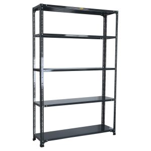 Mil-Nil Prime CRC Sheet 5 Shelf Multipurpose Slotted Angle Rack, 72 x 47 x 12 Inch, 22 Gauge (Grey) 16 Gauge Angles
