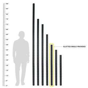 Mil-Nil HR 8 Piece 48 inch Slotted Angle DA Grey 14 Gauge (Powder Coating)