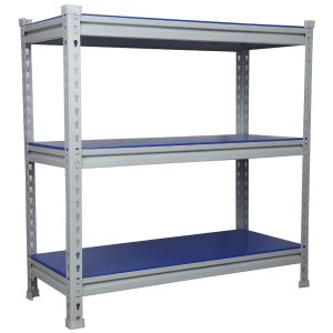 Mil-Nil Prime CRC Sheet Powder Coating Glossy Finish 3 Shelf Multipurpose Boltless Rack (Blue, 36 X 36 X 15 Inch) 22 gauge