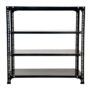 Mil-Nil Prime CRC Sheet 4 Shelf 24 Gauge Multipurpose Slotted Angle Rack | Adjustable Shelf Hight Rack for Home & Kitchen (36x36x12 Inch, 11.6 Kg, Grey) 16 Gauge Angles