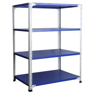 Mil-Nil Prime CRC Sheet 4 Shelf Multipurpose Storage Organizer, 48 x 36 x 24 Inch, 18 Gauge (Blue-White) Powder Coated 14 Gauge Angles